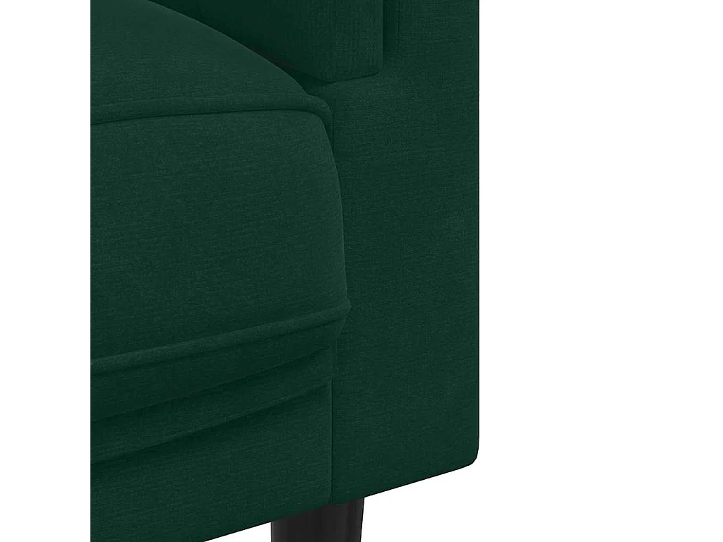 Ensemble de canapés 3 pcs avec coussins vert foncé velours