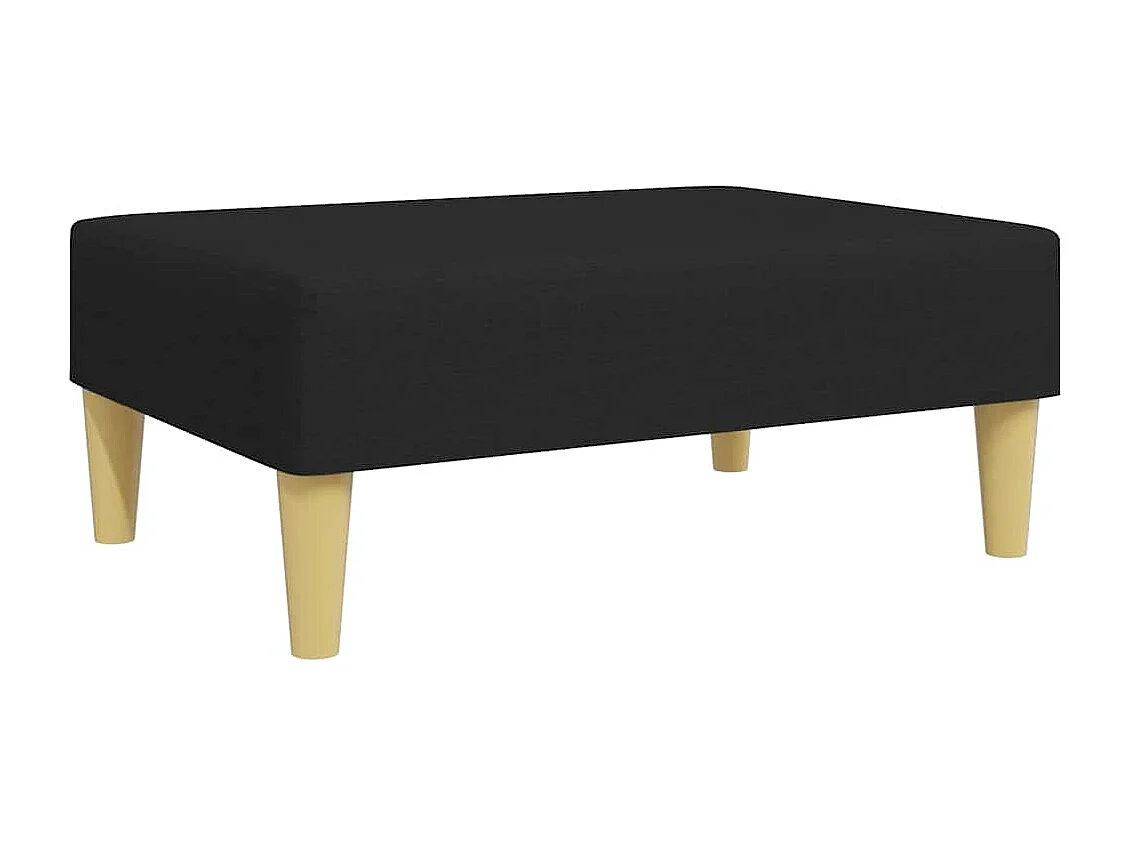 Schlafsofa 2-Sitzer mit Kissen und Fußhocker Schwarz Stoff