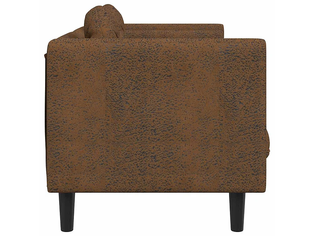 Sofá com almofadões 2 lugares camurça artificial castanho