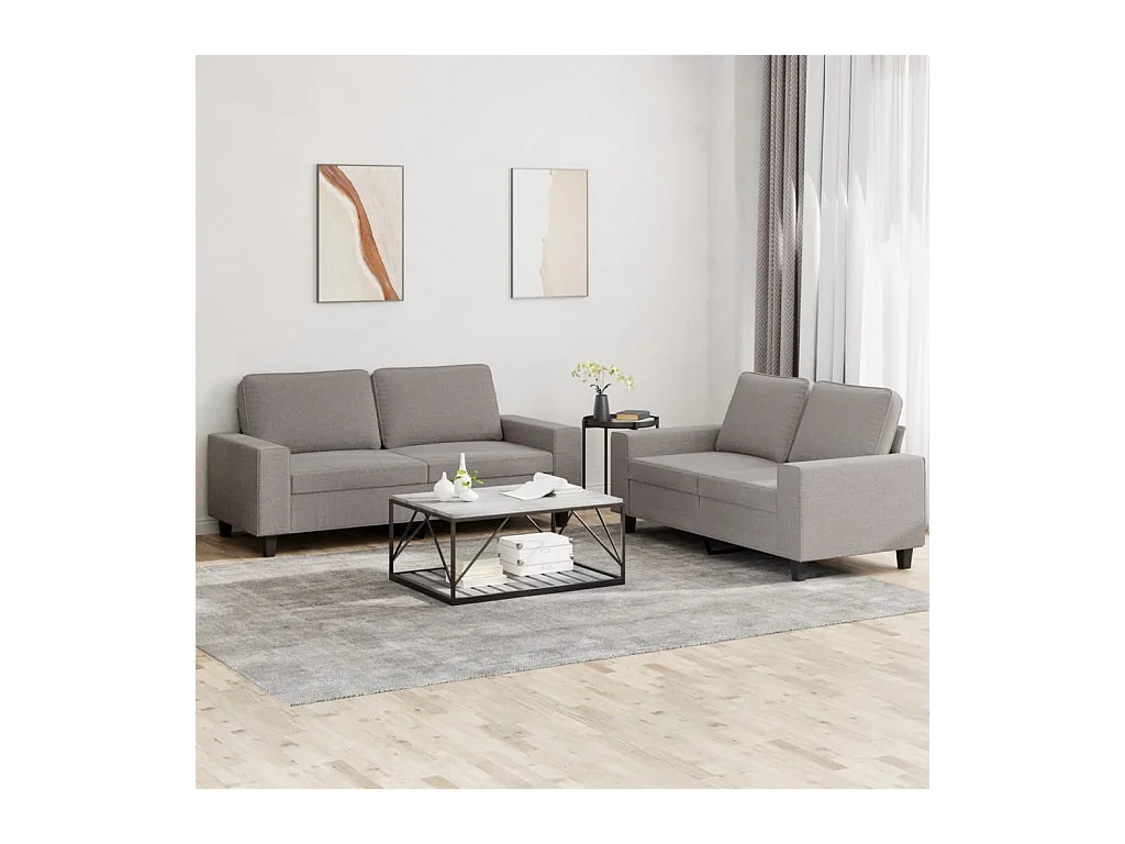 Ensemble de canapés 2 pcs taupe tissu