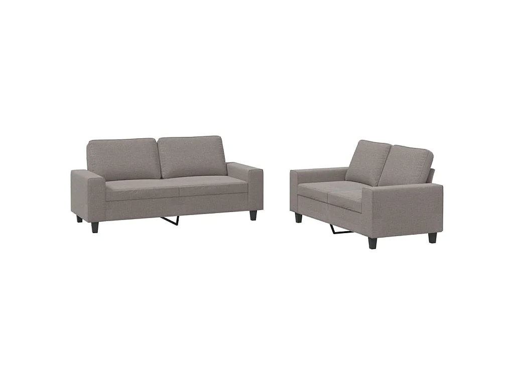 Ensemble de canapés 2 pcs taupe tissu