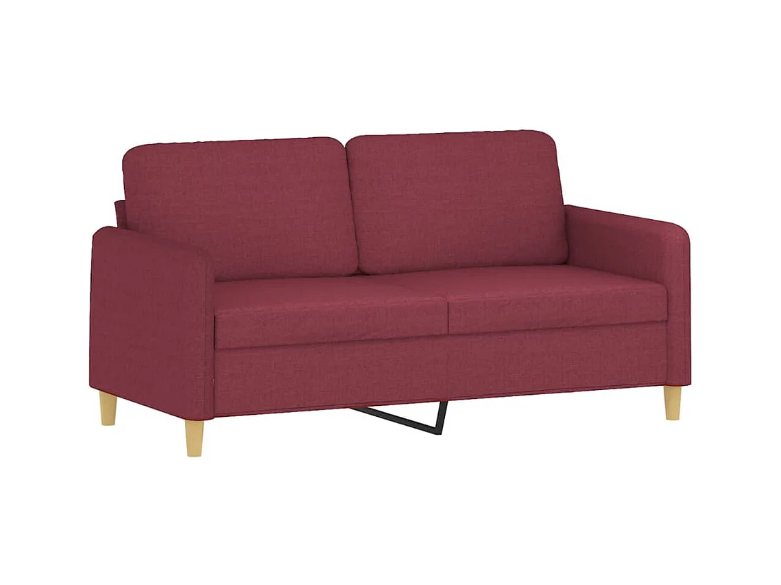 Divano a 2 Posti Rosso Vino 140 cm in Tessuto