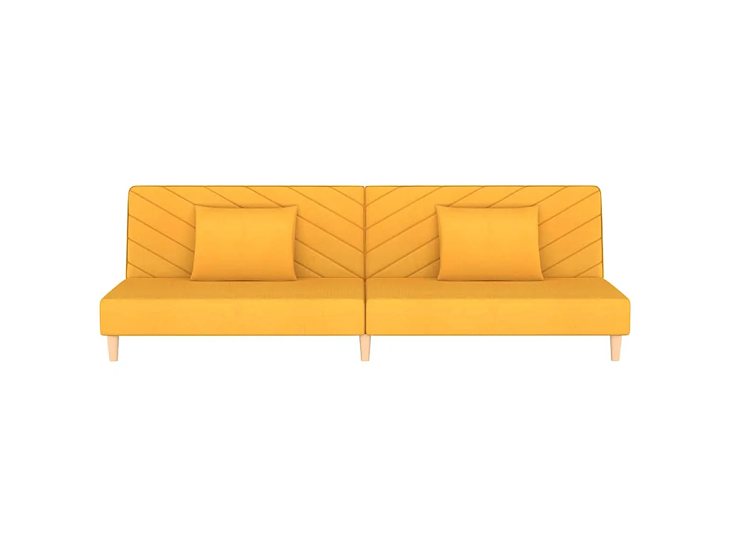 Canapé convertible clic-clac 2 places en tissu jaune