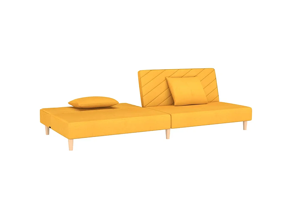 Canapé convertible clic-clac 2 places en tissu jaune
