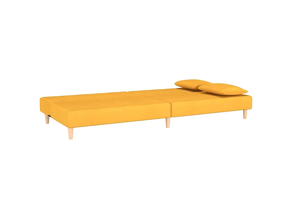 Canapé convertible clic-clac 2 places en tissu jaune