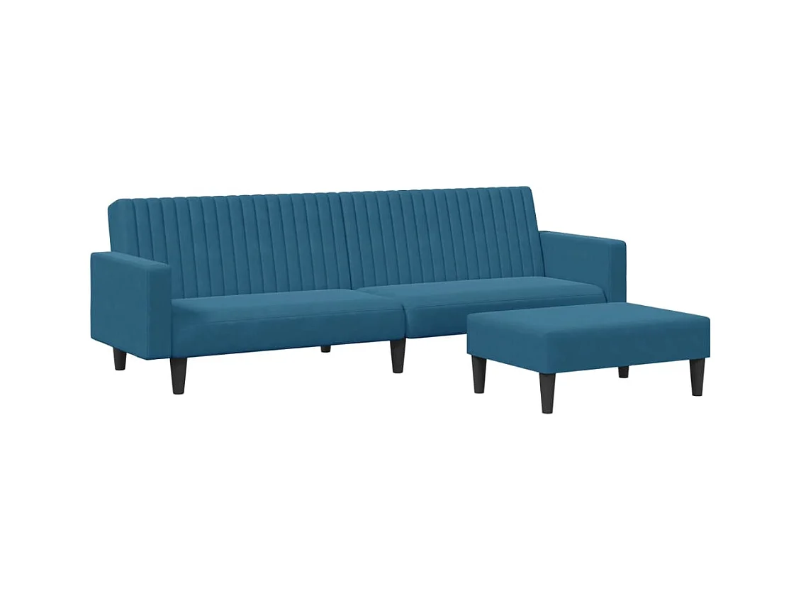 2-delige Loungeset fluweel blauw