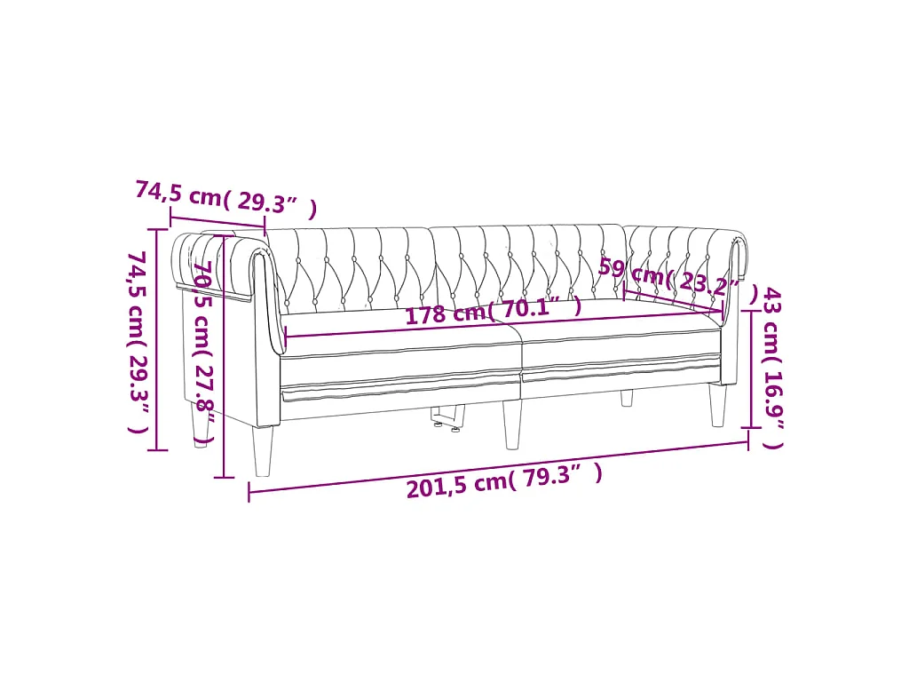 Ensemble de canapés 2 pcs gris clair tissu