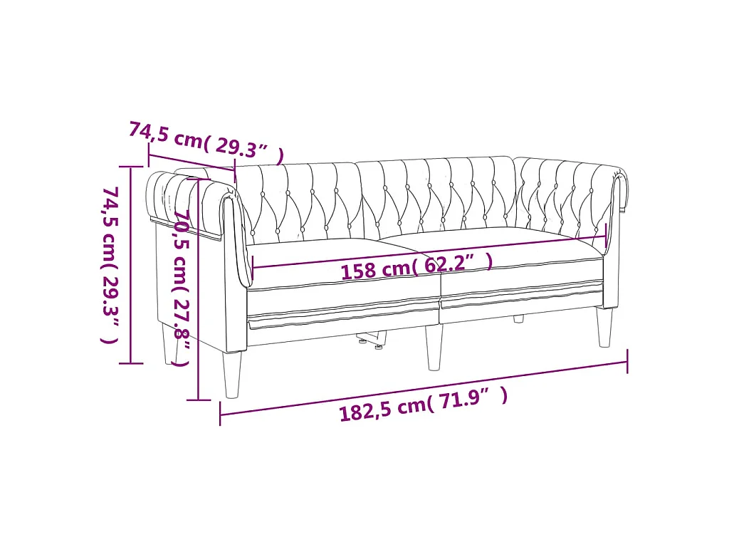Ensemble de canapés 2 pcs gris clair tissu