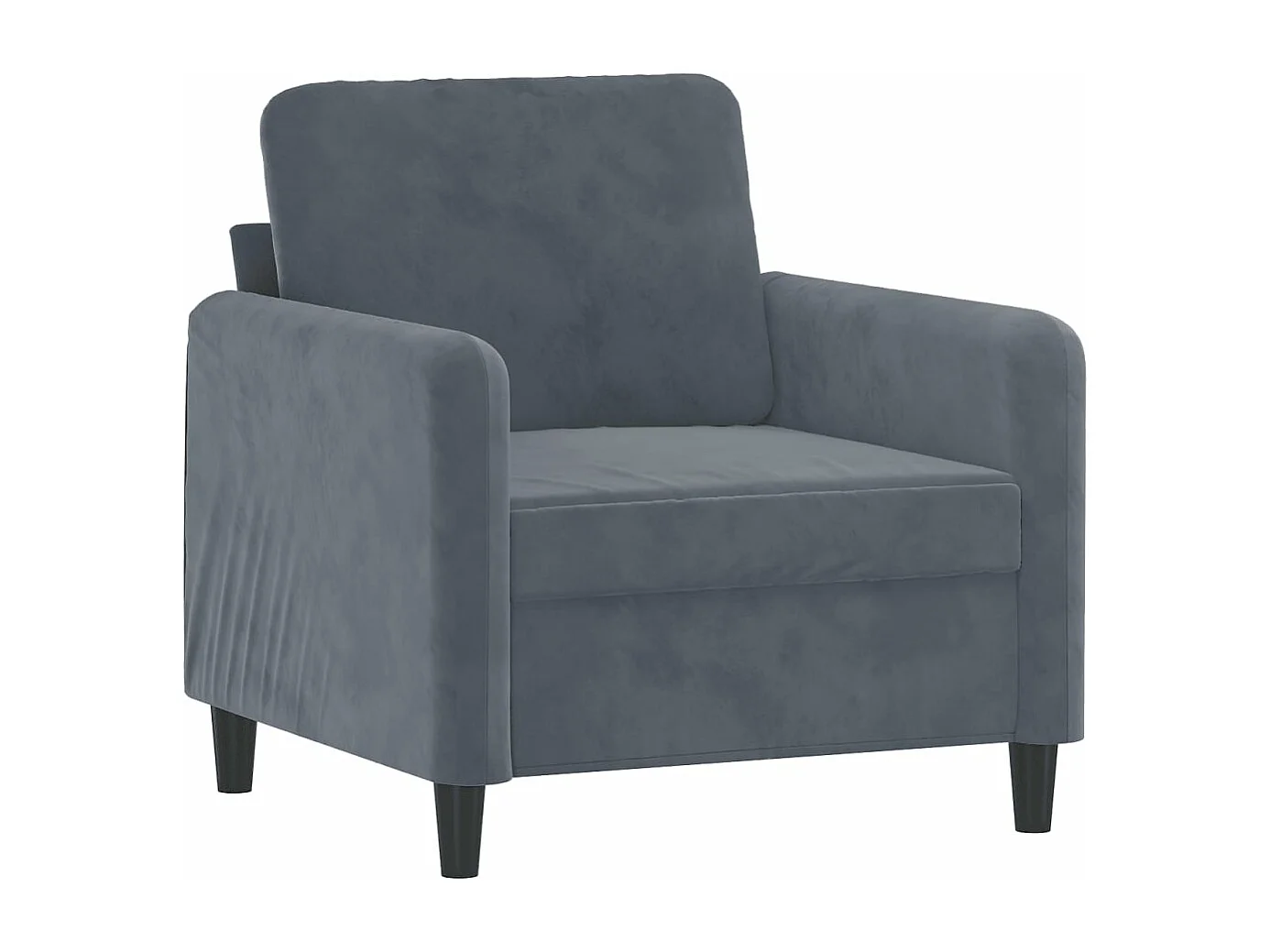 Fauteuil Gris foncé 60 cm Velours