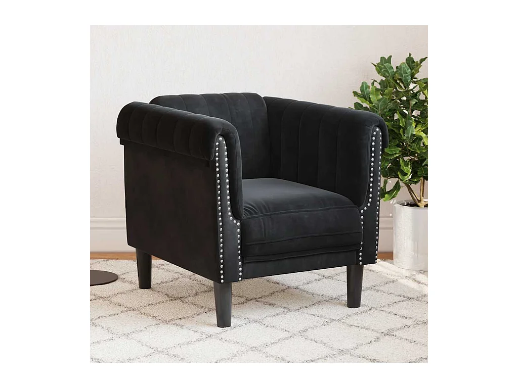 Fauteuil noir velours