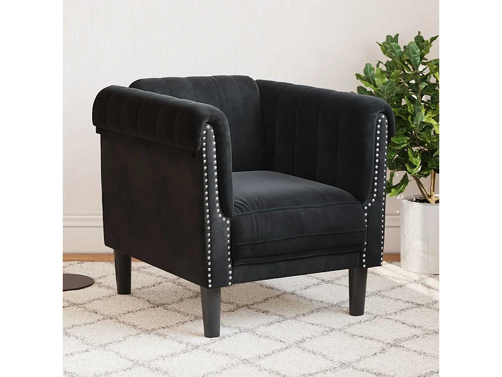 Fauteuil noir velours