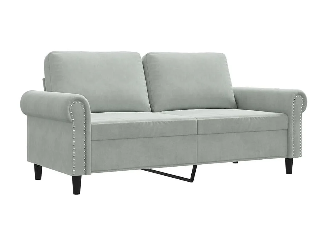 Sofá de 2 plazas de terciopelo gris claro 140 cm