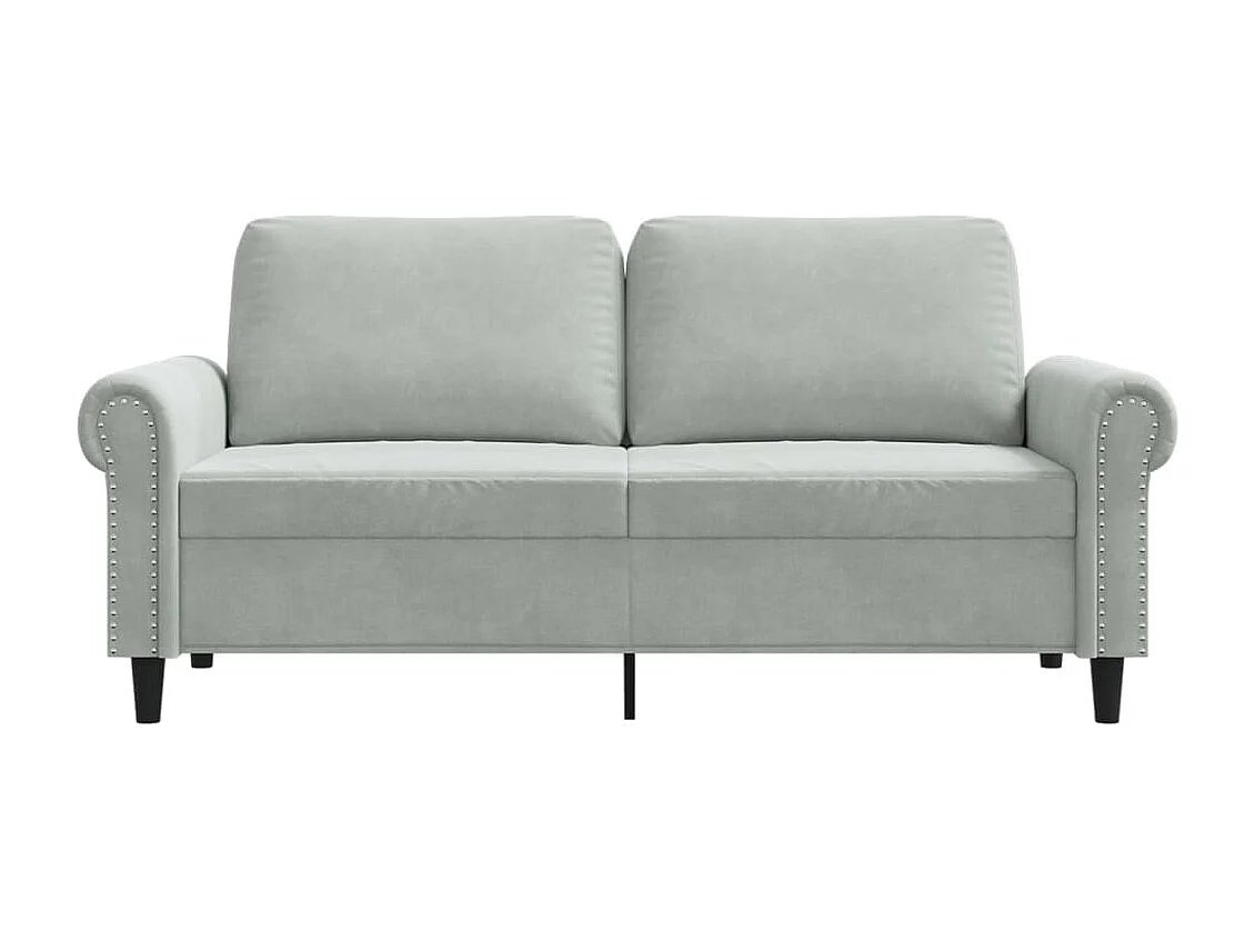 Sofá de 2 plazas de terciopelo gris claro 140 cm
