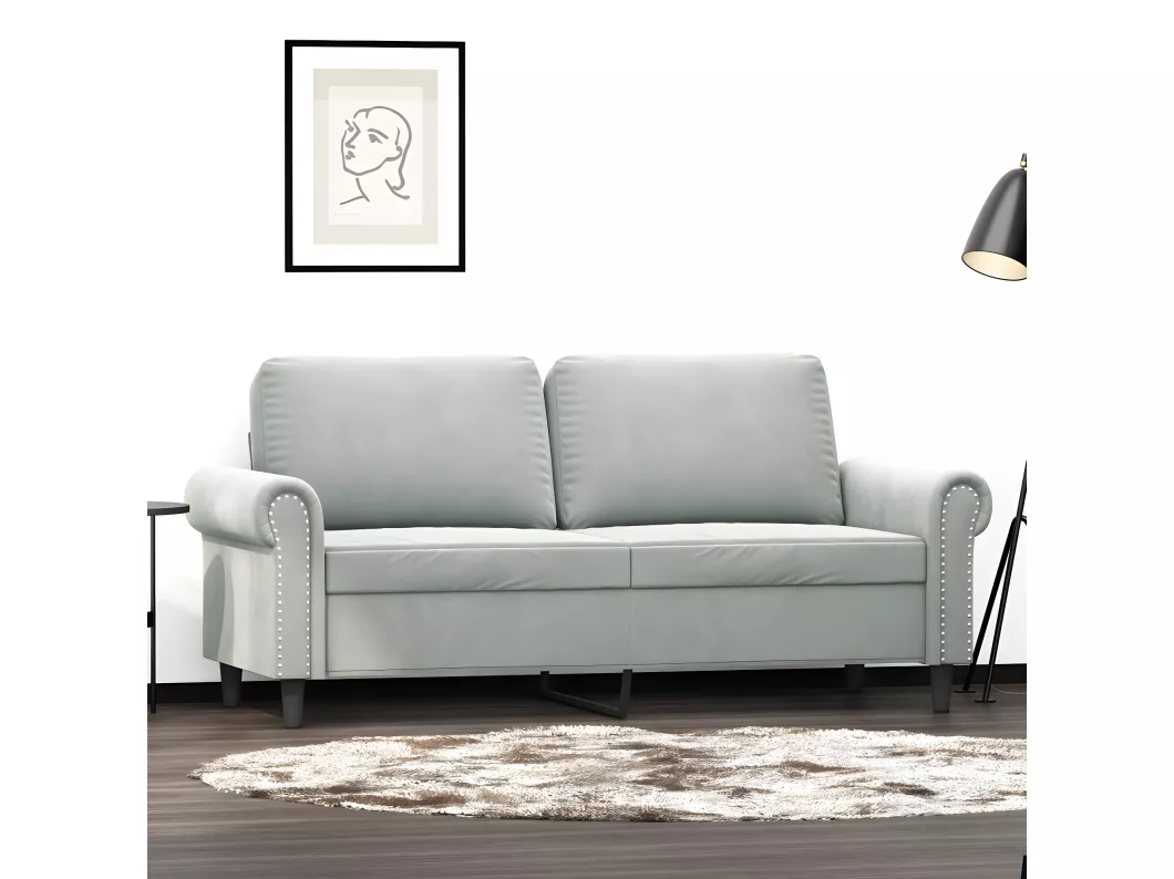 Kauf Unique 2-Sitzer-Sofa Hellgrau 140 cm Samt