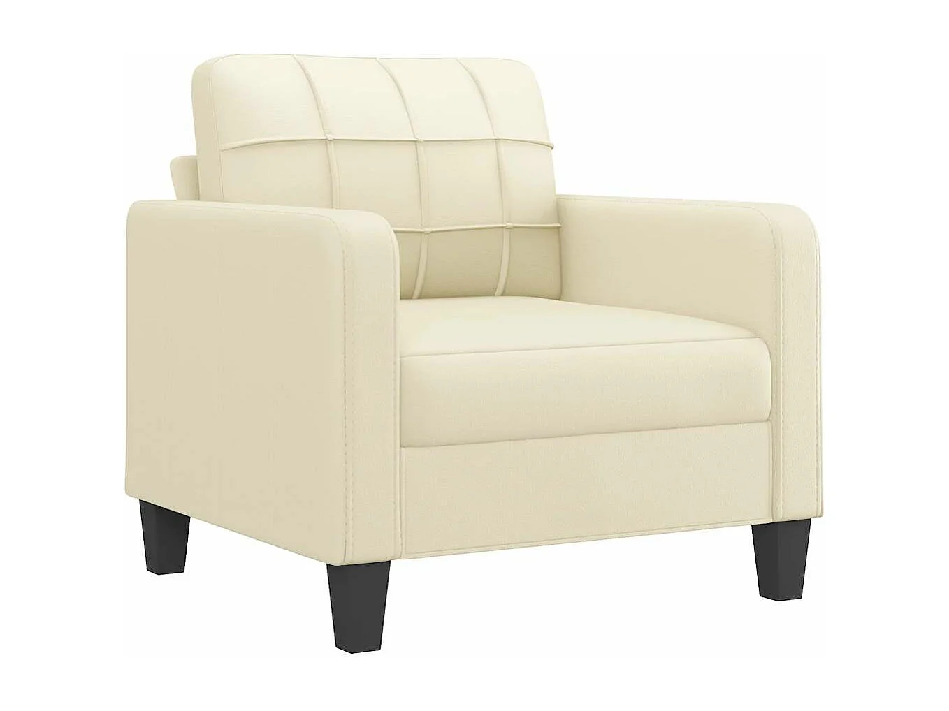 Sillón cuero sintético crema 60 cm