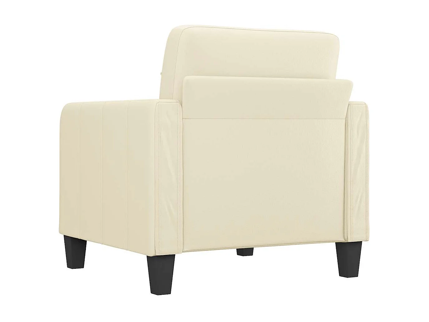 Sillón cuero sintético crema 60 cm