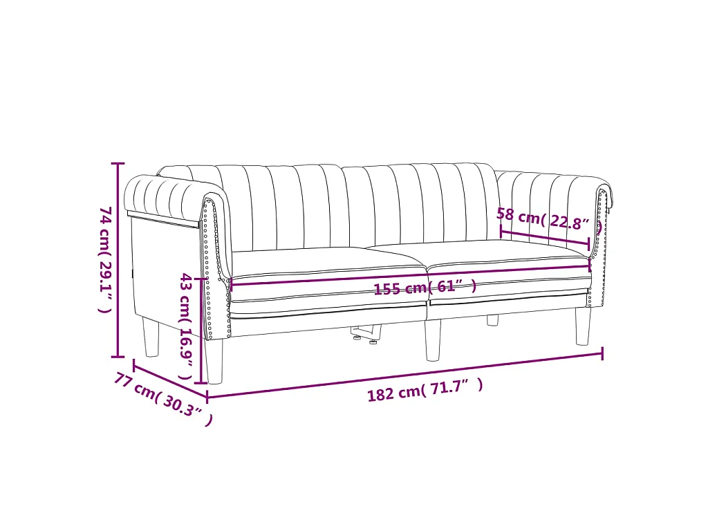 Ensemble de canapés 3 pcs noir velours