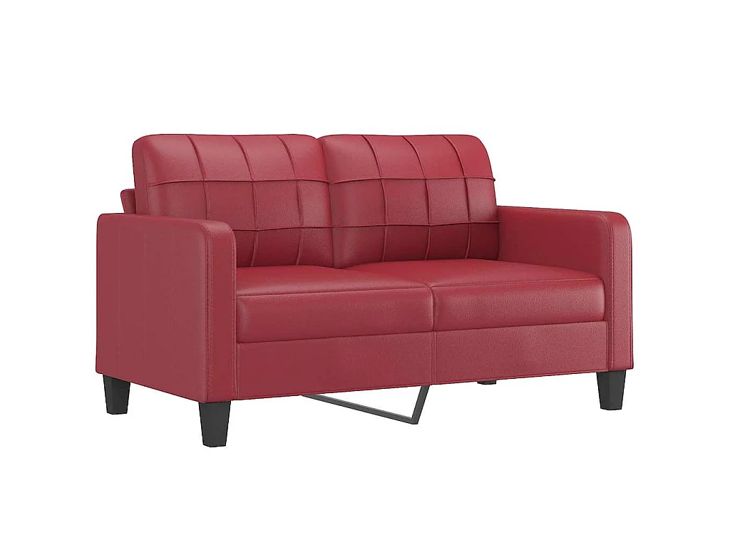 Canapé à 2 places Rouge bordeaux 140 cm Similicuir