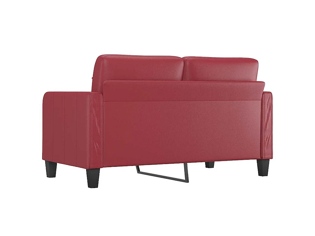 Canapé à 2 places Rouge bordeaux 140 cm Similicuir