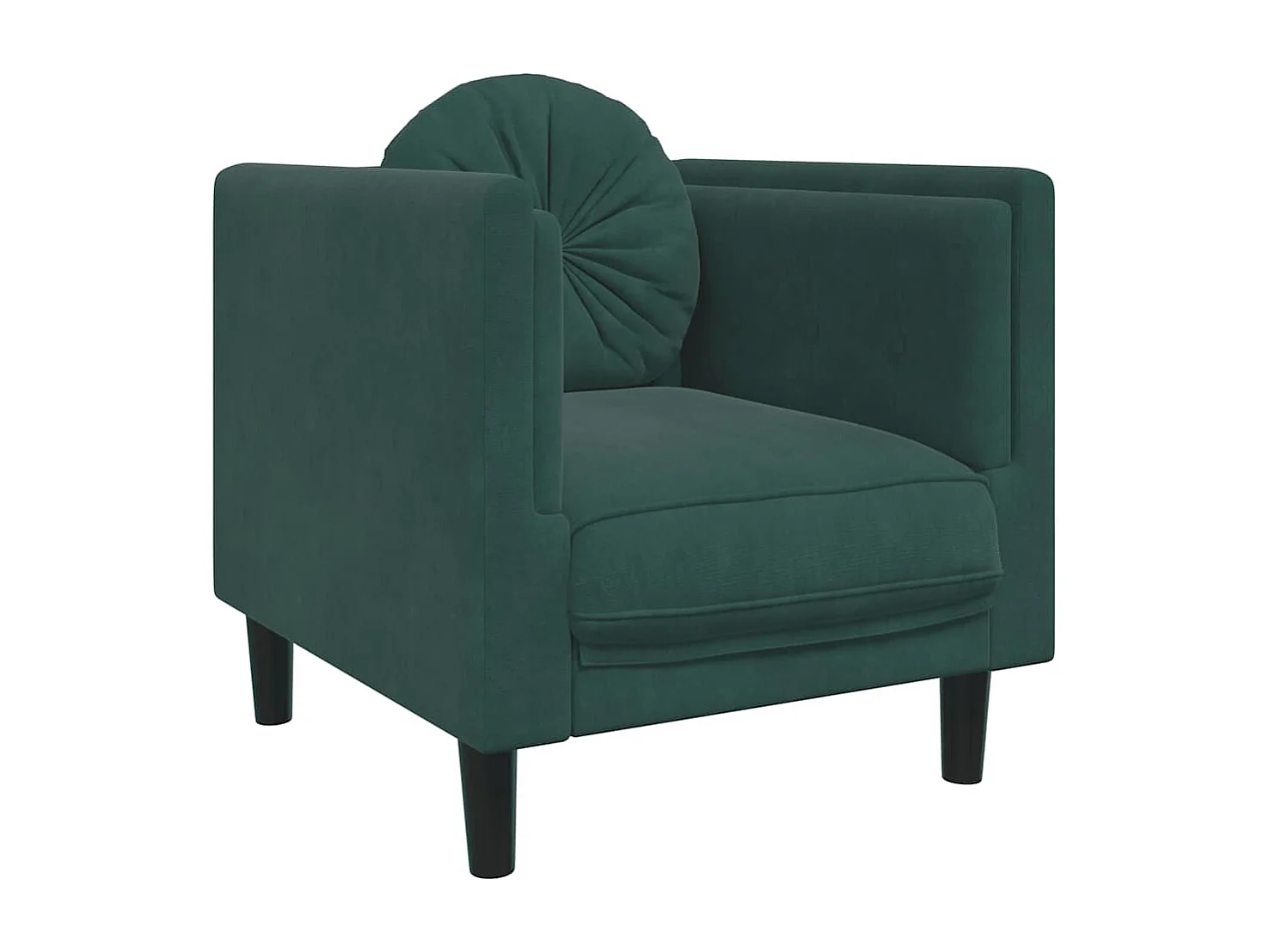 Fauteuil met kussen fluweel donkergroen