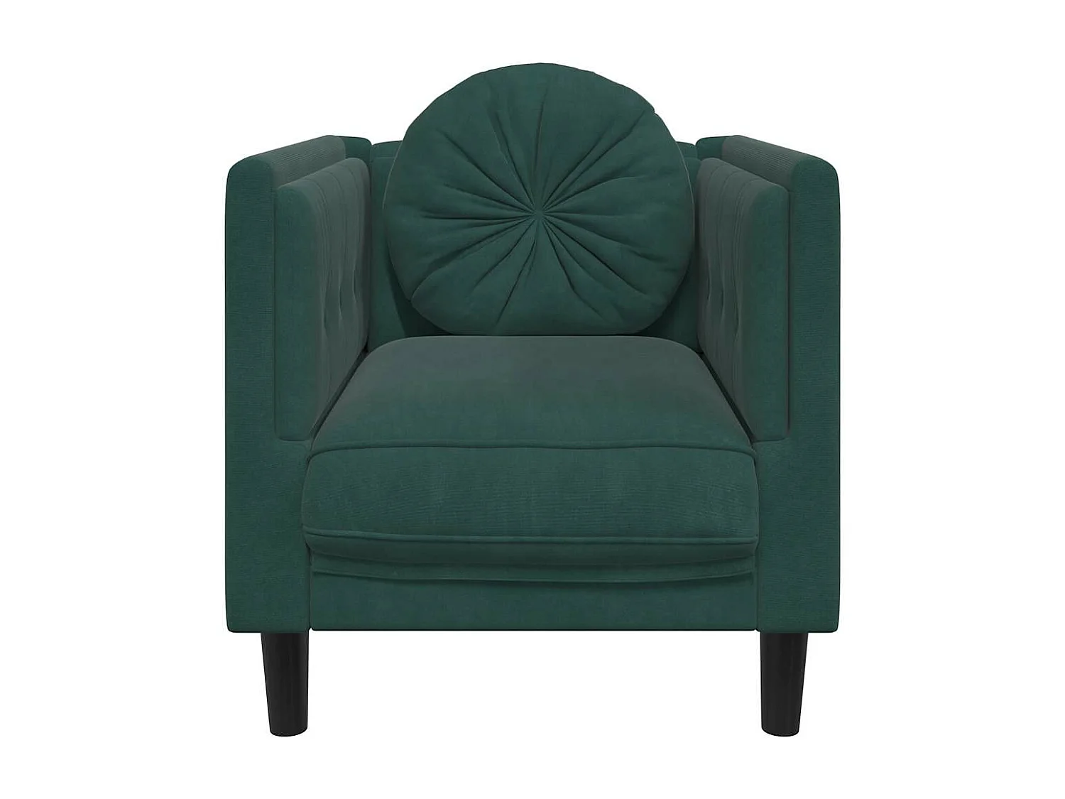 Fauteuil met kussen fluweel donkergroen