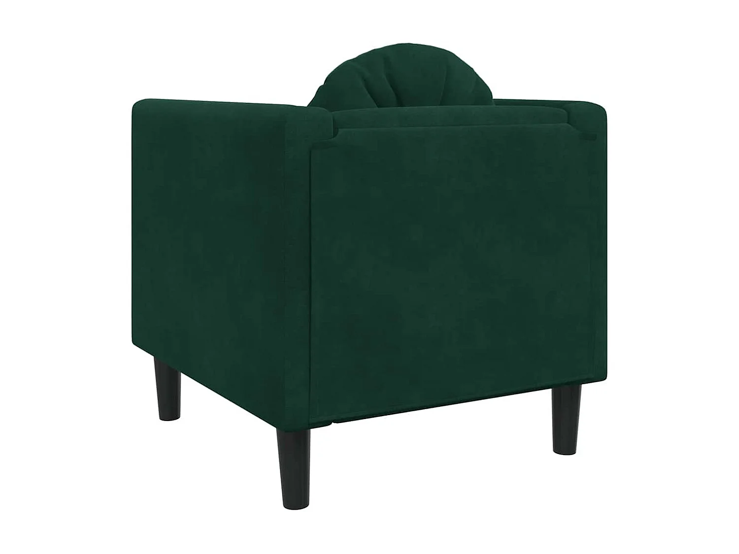 Fauteuil avec coussin vert foncé velours