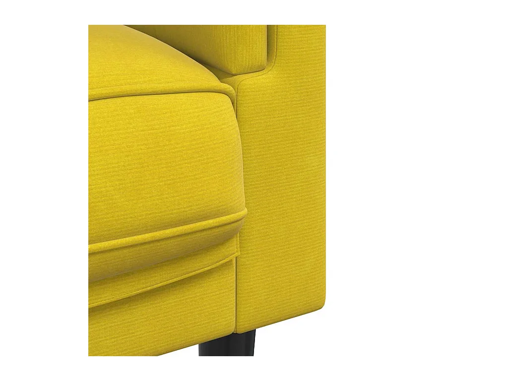 Canapé avec coussins 3 places jaune velours