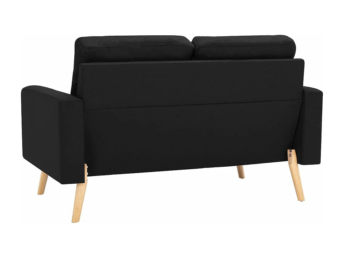 Juego de sofás de 2 piezas de tela negro