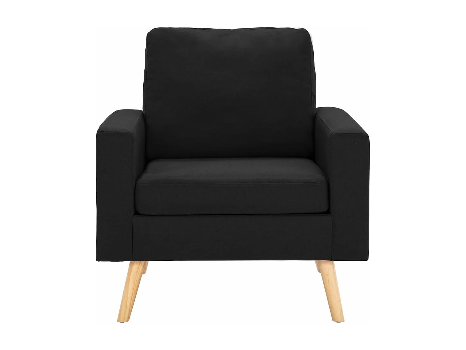 Juego de sofás de 2 piezas de tela negro