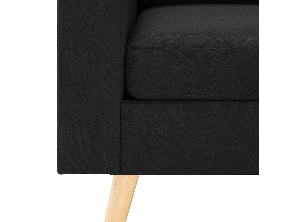 Juego de sofás de 2 piezas de tela negro