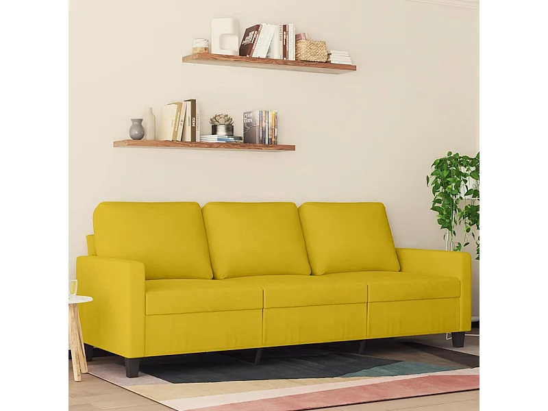 Driezitsbank 180 cm fluweel geel