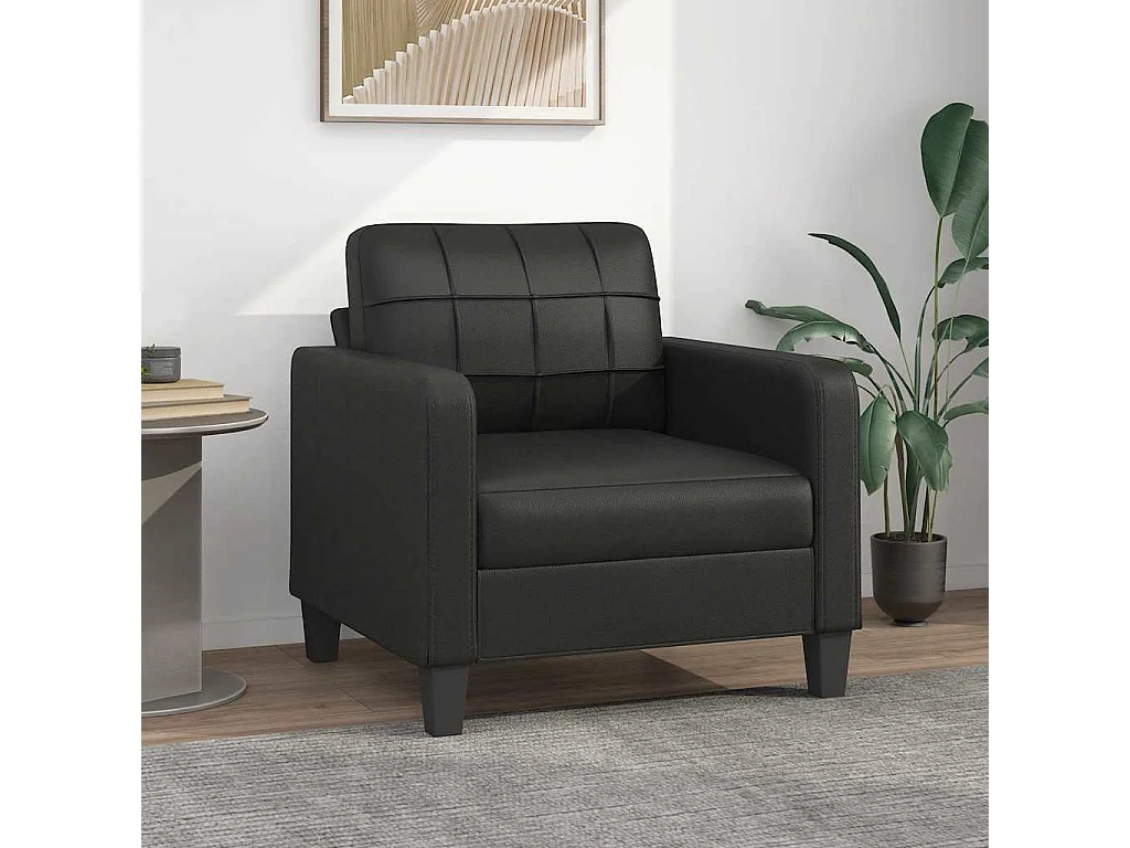 Sessel Schwarz 60 cm Kunstleder