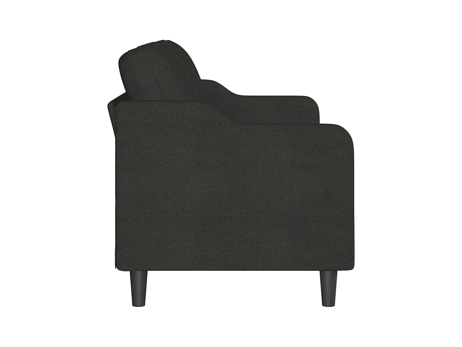 Canapé à 3 places Noir 180 cm Tissu