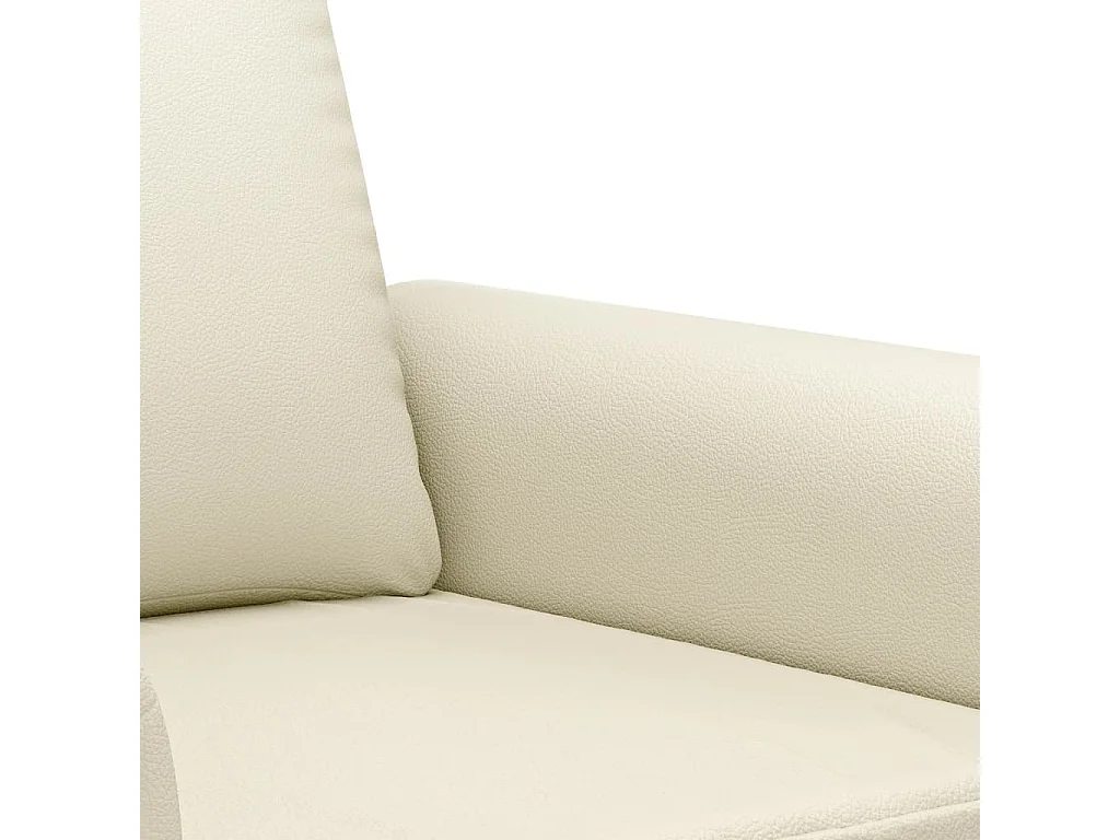 Set di Divani 2 pz con Cuscini crema in Similpelle