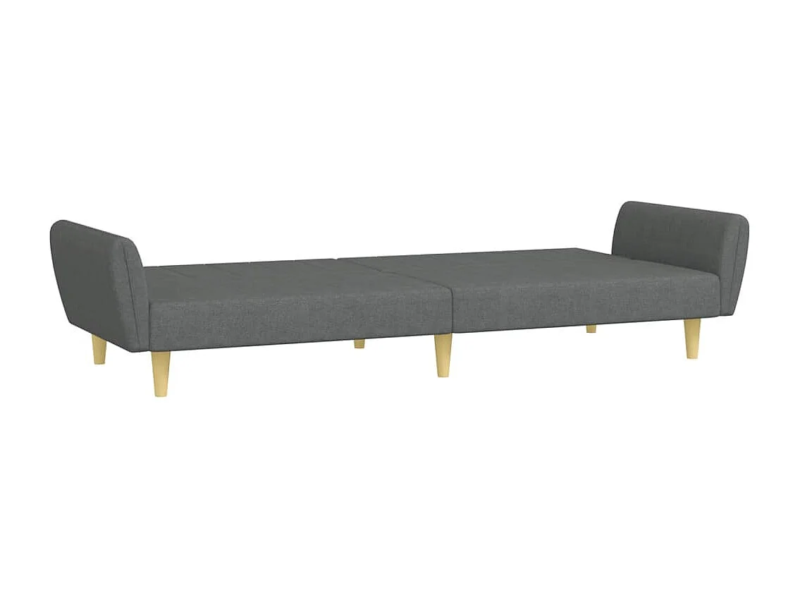 Schlafsofa 2-Sitzer mit Fußhocker Dunkelgrau Stoff