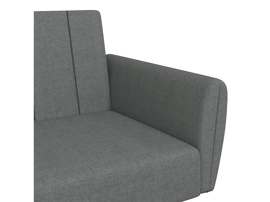 Schlafsofa 2-Sitzer mit Fußhocker Dunkelgrau Stoff