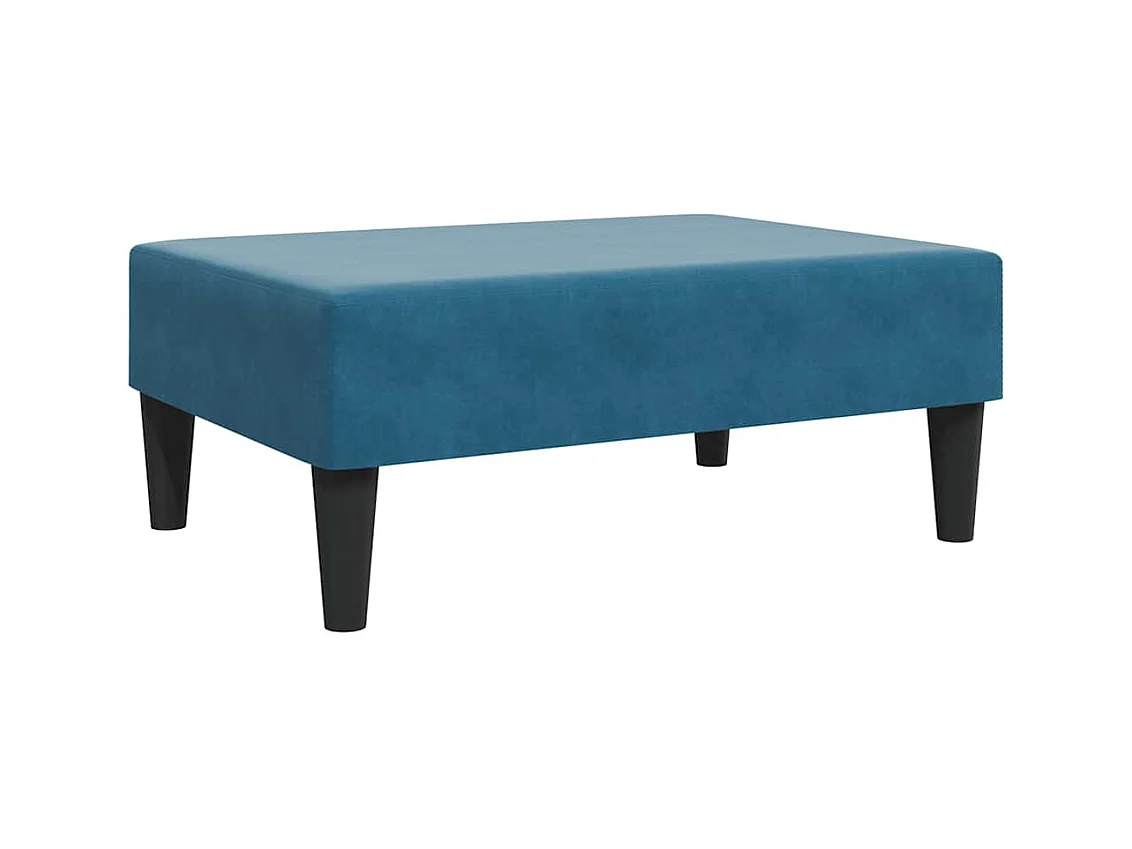 Slaapbank 2-zits met voetenbank fluweel blauw