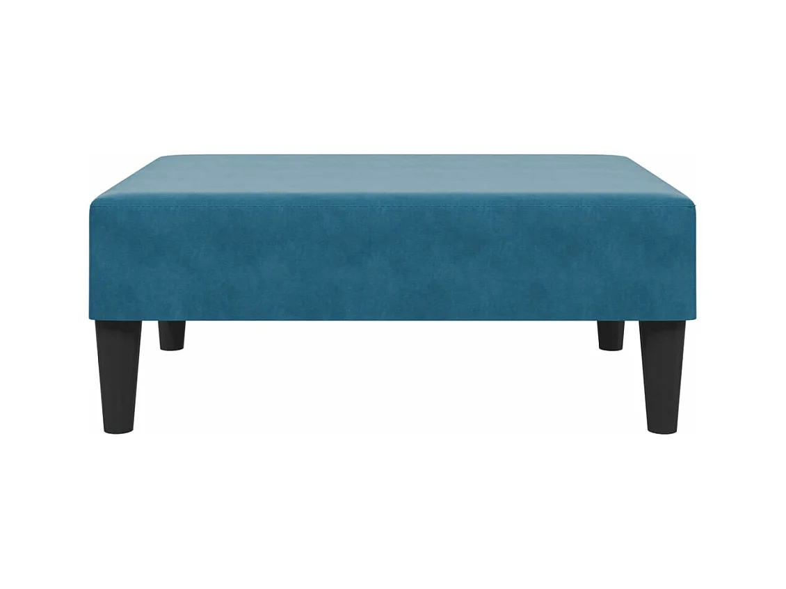 Schlafsofa 2-Sitzer mit Fußhocker Blau Samt