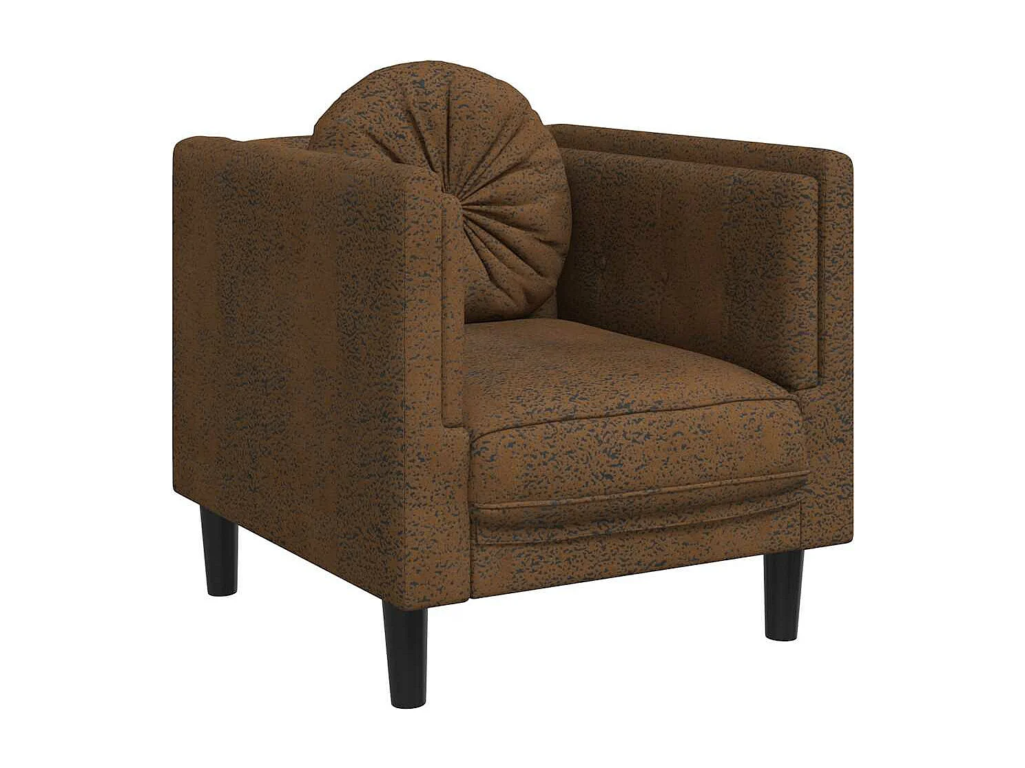 Fauteuil met kussen kunstsuède bruin