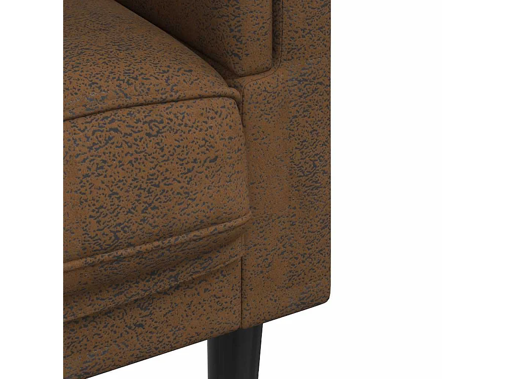 Fauteuil avec coussin marron similicuir daim