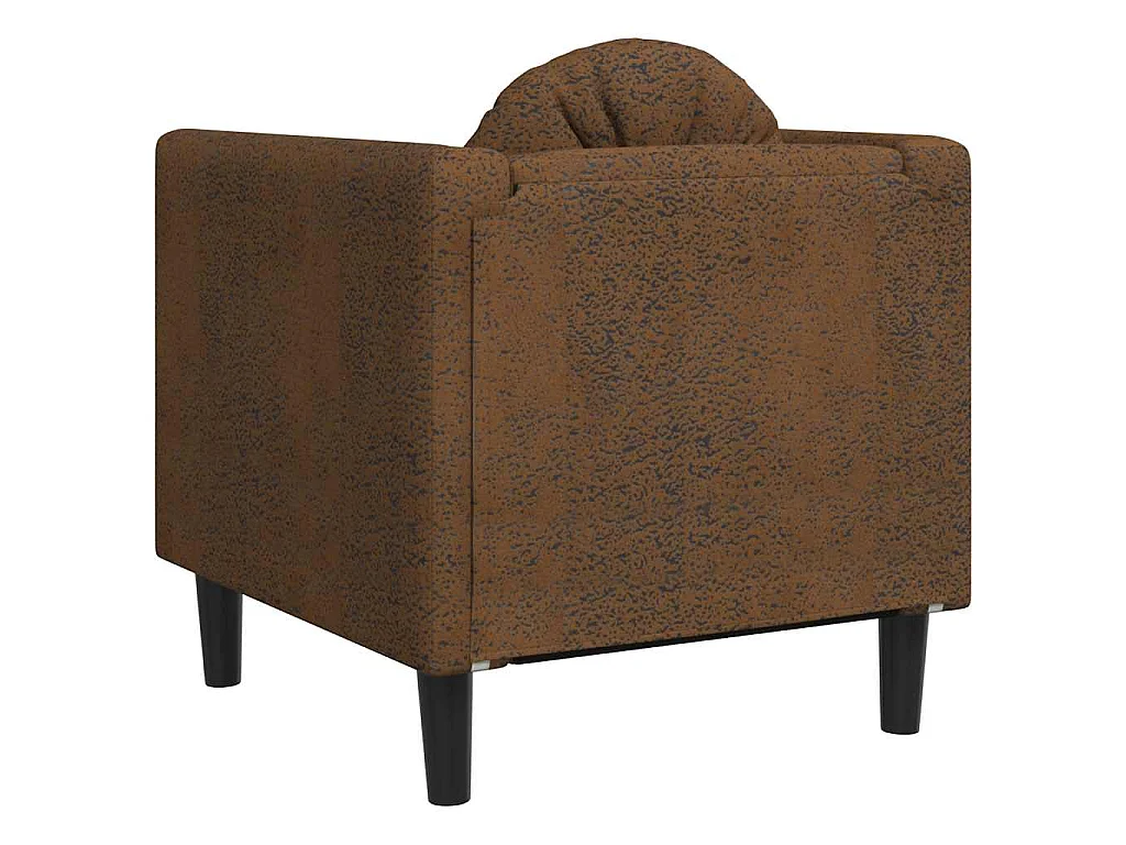 Fauteuil avec coussin marron similicuir daim
