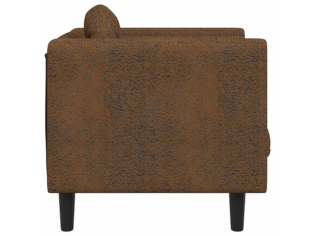 Fauteuil avec coussin marron similicuir daim