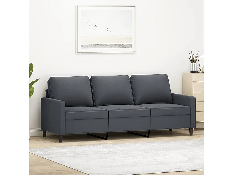 3-Sitzer-Sofa Dunkelgrau 180 cm Samt
