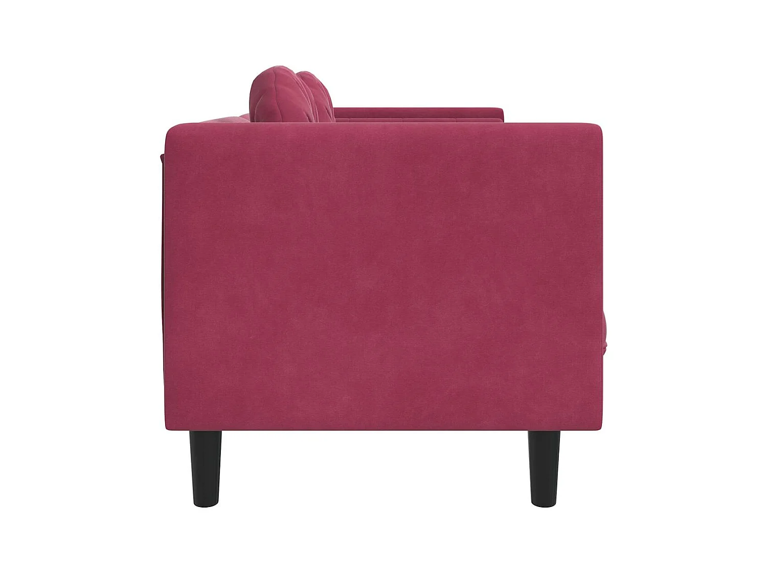 Bank met kussens 3-zits fluweel wijnrood