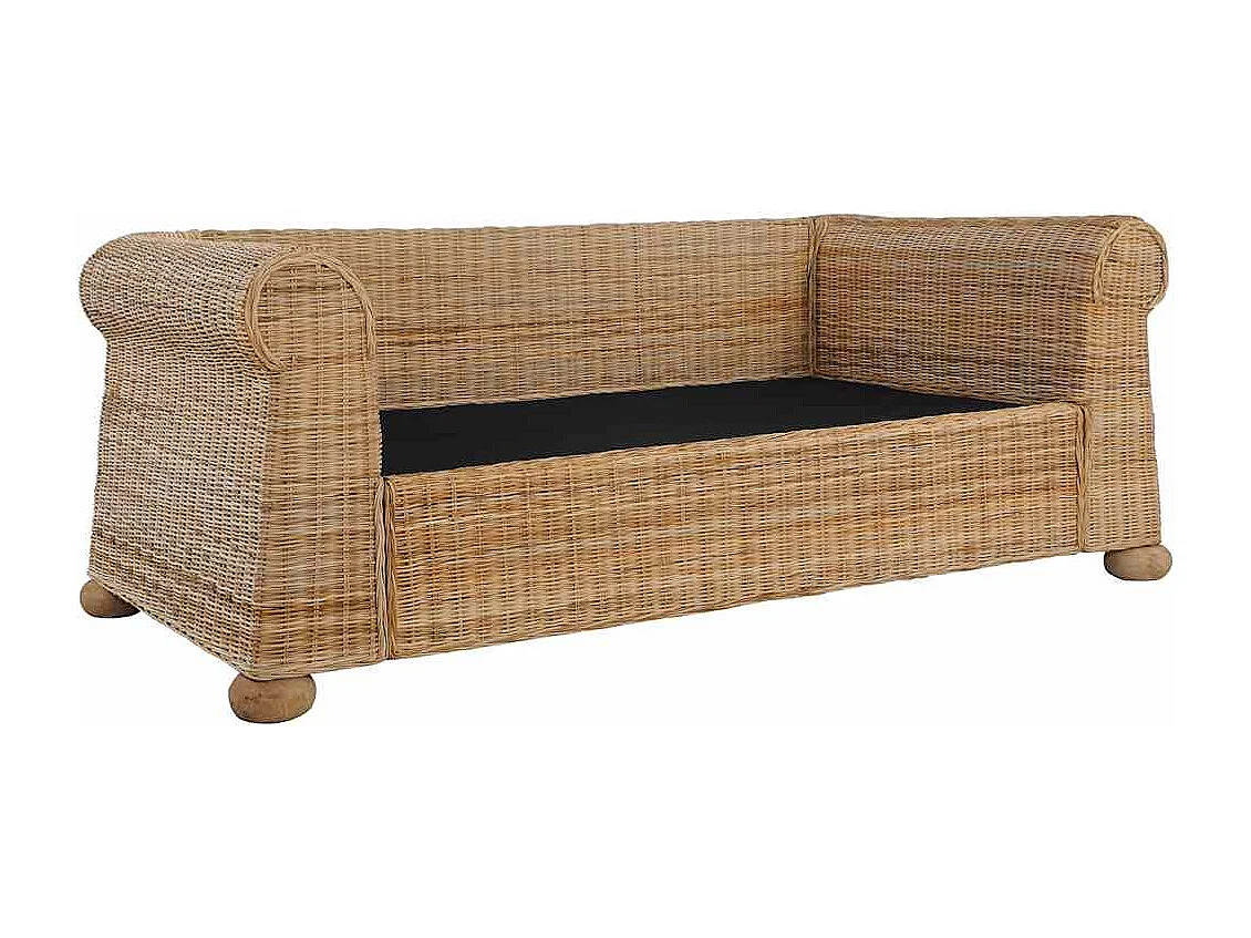 Ensemble de canapés 2 pcs avec coussins Rotin naturel