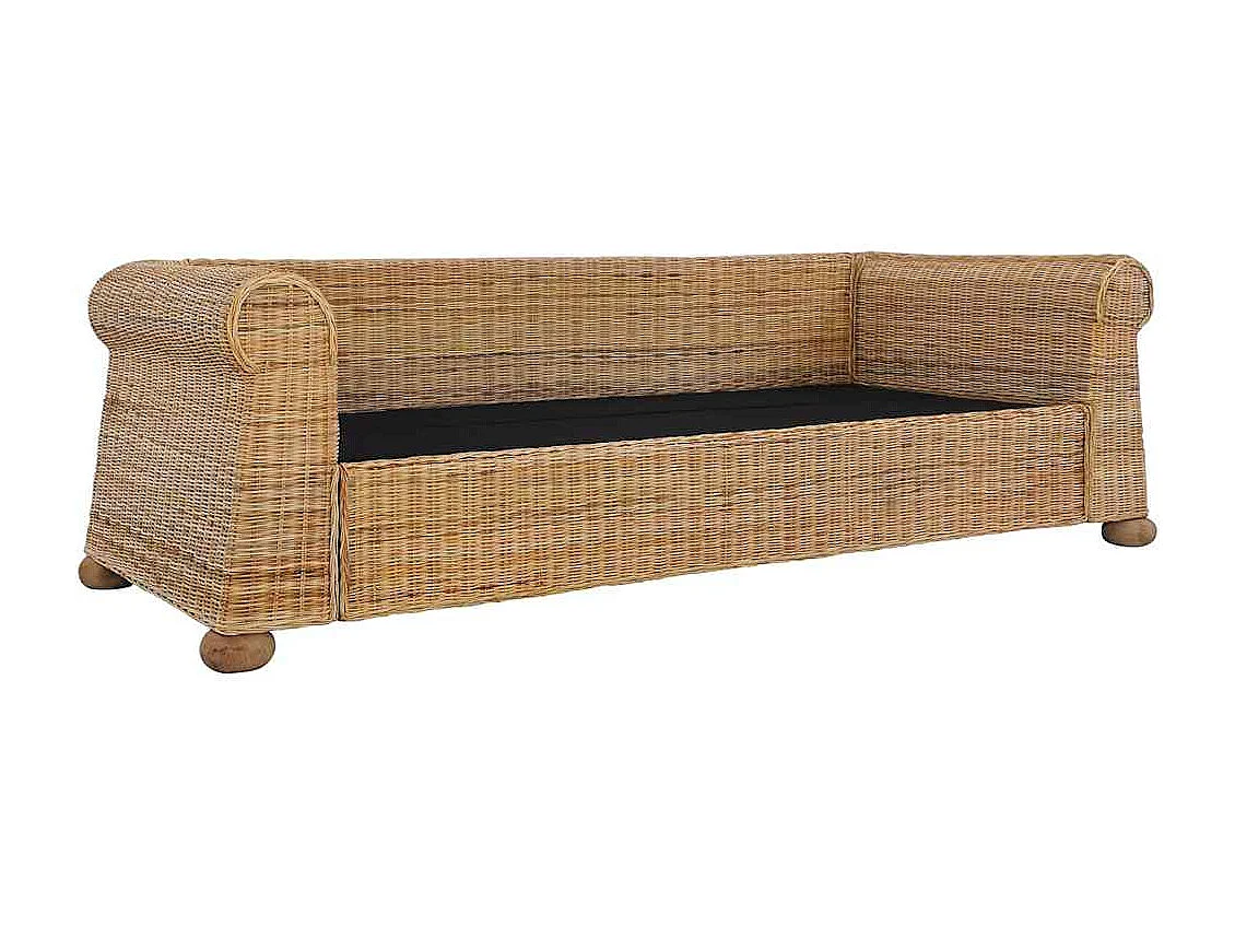 Ensemble de canapés 2 pcs avec coussins Rotin naturel