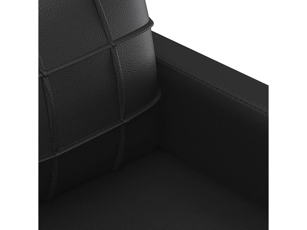 Ensemble de canapés 2 pcs avec coussins noir similicuir