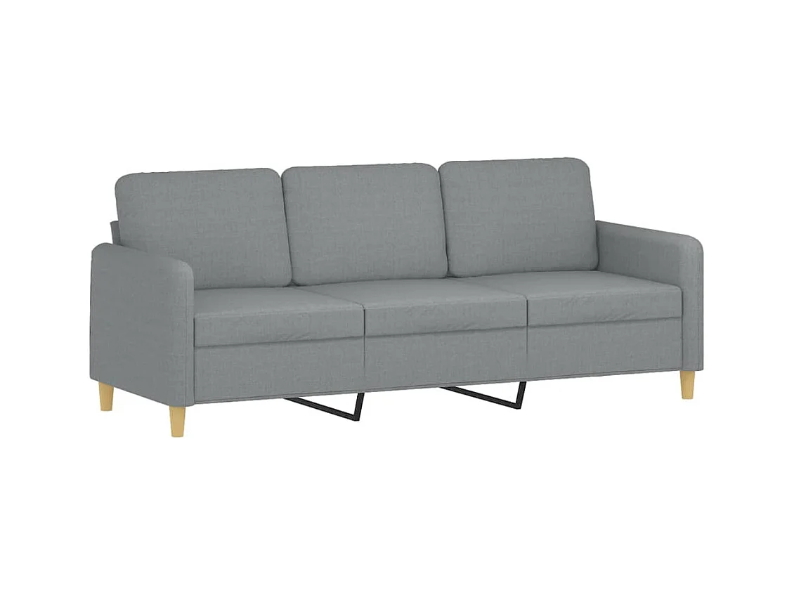 2-delige Loungeset met kussens stof lichtgrijs