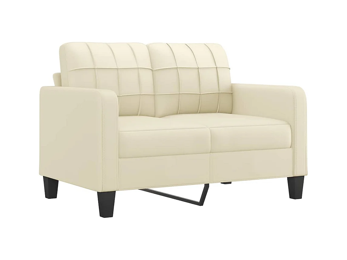 Tweezitsbank 120 cm kunstleer crèmekleurig