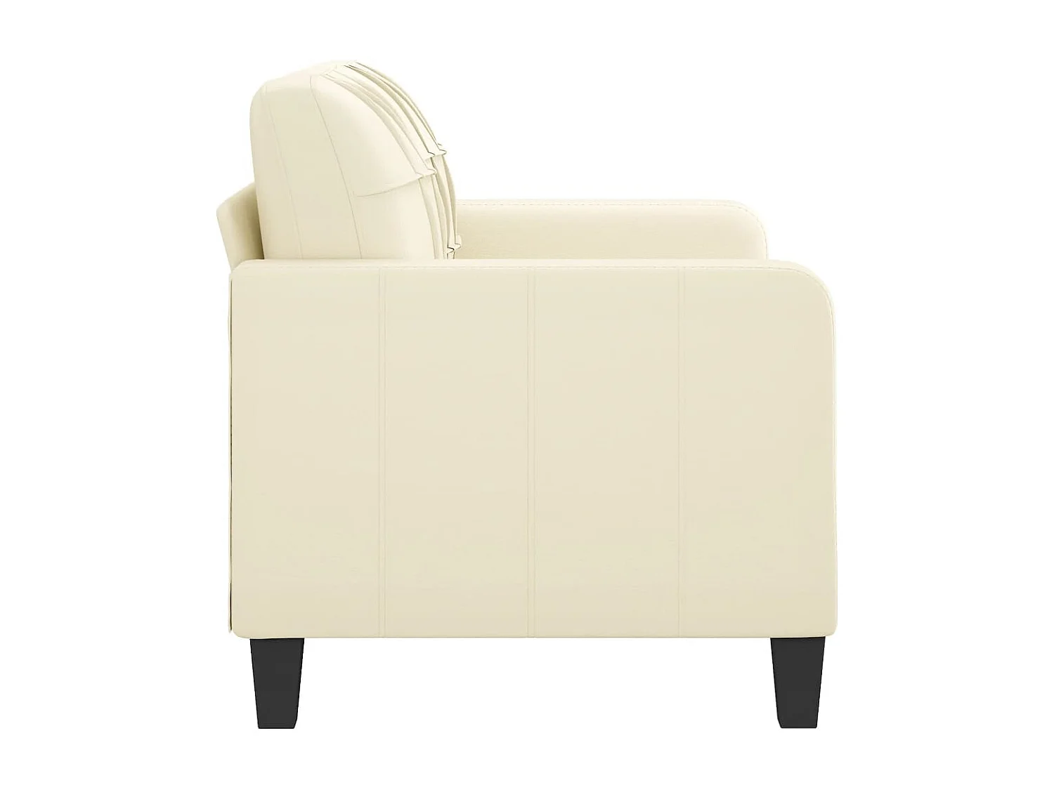2-Sitzer-Sofa Creme 120 cm Kunstleder